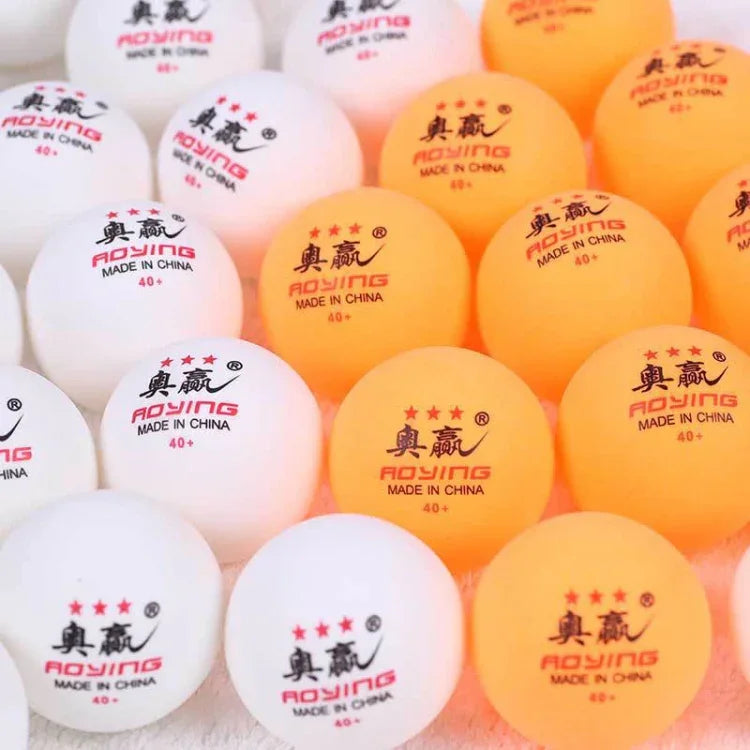 ROYING 10 PCS Bola de Treino Profissional de Ténis de Mesa ABS, Diâmetro: 40mm, Branco 3 Estrelas, Laranja 3 Estrelas