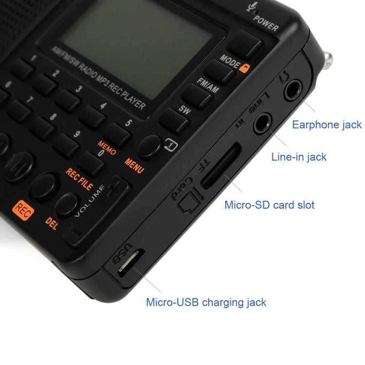 Retekess V-115 Rádio de banda completa FM AM portátil com leitor MP3, V-115