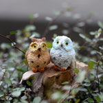 2 PCS Moss Micro Landscape Creative Resin Mini Owl Ornament，Random Color Delivery, Micro Landscape Owl