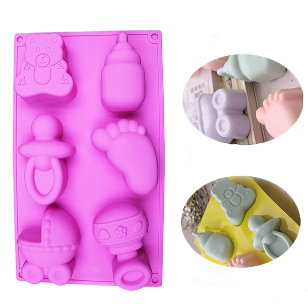 Molde de Silicone para Brinquedos de Bebé, Forma para Cozinhar Gelatina, Pudim, Chocolate e Decoração de Bolos, Entrega de Cor Aleatória, Forma de Brinquedos de Bebé