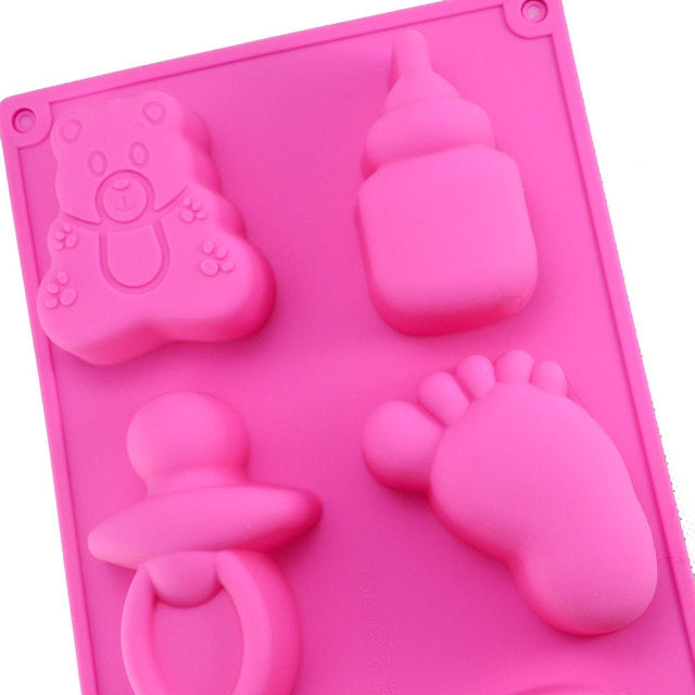 Molde de Silicone para Brinquedos de Bebé, Forma para Cozinhar Gelatina, Pudim, Chocolate e Decoração de Bolos, Entrega de Cor Aleatória, Forma de Brinquedos de Bebé