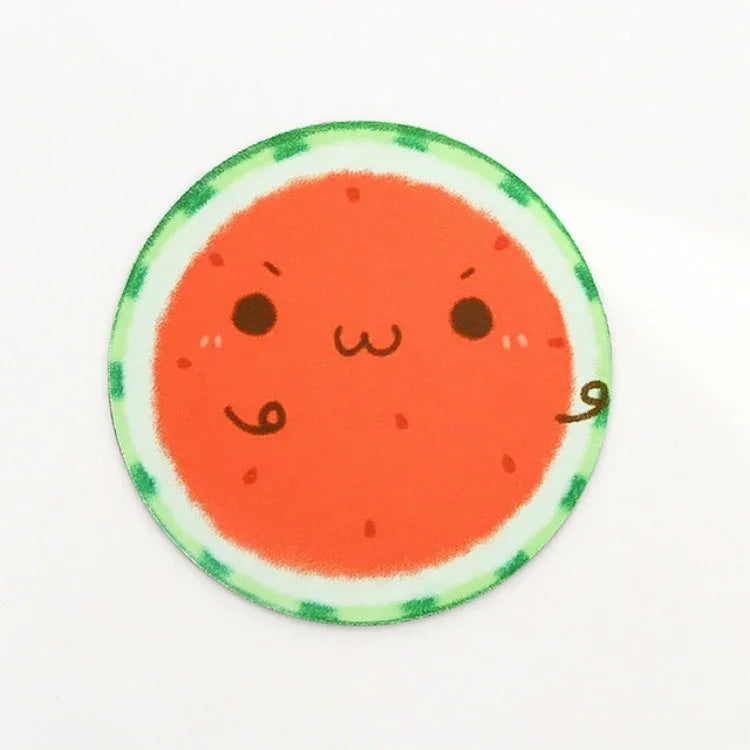 2 PCS Tapete de Rato Redondo Série Frutas Bonitas 22cm Tapete de Secretária Material de Escritório