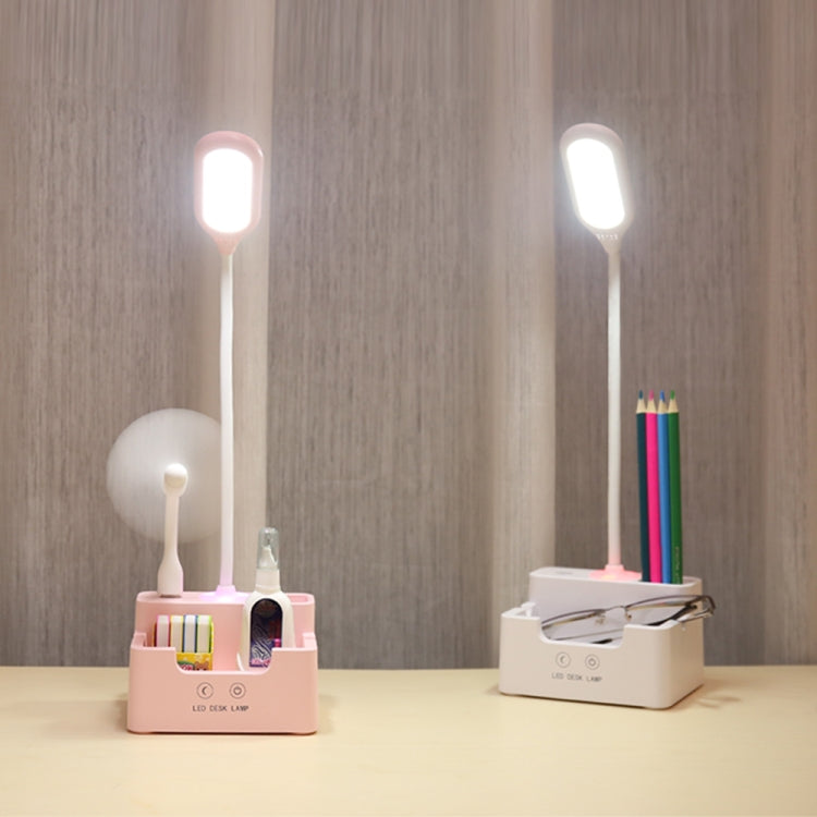 Candeeiro de secretária multifuncional criativo com proteção ocular LED com toque USB para quarto de estudante, com ventoinha, sem ventoinha