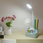 Candeeiro de secretária multifuncional criativo com proteção ocular LED com toque USB para quarto de estudante, com ventoinha, sem ventoinha