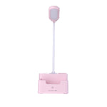Candeeiro de secretária multifuncional criativo com proteção ocular LED com toque USB para quarto de estudante, com ventoinha, sem ventoinha