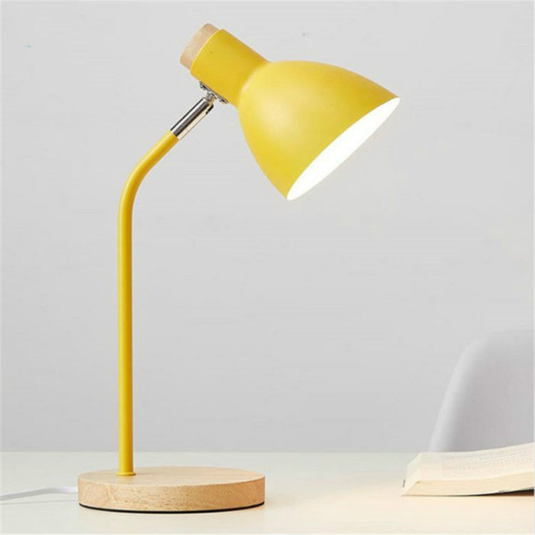 Candeeiro de mesa em madeira com interruptor de botão E27, cúpula metálica, luz de secretária, luz de leitura para cabeceira, decoração de casa, lâmpada normal, luz branca LED 5W, dimmer LED 5W de 3 cores