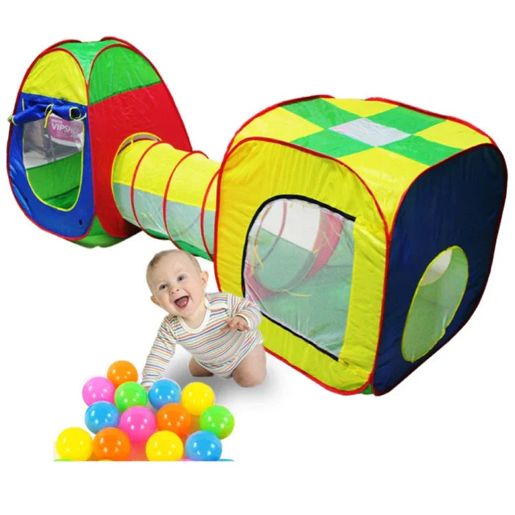 Conjunto Portátil de 3 Peças de Tenda de Jogo Casa Mágica para Crianças com Túnel
