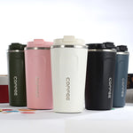 Caneca térmica inteligente dupla em aço inoxidável 304 para café, caneca térmica para carro, copo térmico de viagem, 380ml branco, 380ml preto, 380ml verde, 380ml azul, 380ml rosa, 510ml branco, 510ml preto, 510ml verde, 510ml azul, 510ml rosa