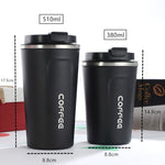 Caneca térmica inteligente dupla em aço inoxidável 304 para café, caneca térmica para carro, copo térmico de viagem, 380ml branco, 380ml preto, 380ml verde, 380ml azul, 380ml rosa, 510ml branco, 510ml preto, 510ml verde, 510ml azul, 510ml rosa