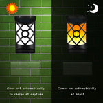 Luz de holofote de chama solar para pátio, lâmpada de parede exterior para relvado, paisagem, luz de rua, lâmpada de indução, 66 LEDs