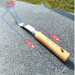 Ferramenta para Remover Ervas Daninhas com Cabo de Madeira e Aço Inoxidável Grosso, Ferramenta para Remover Raízes com Cabo de Madeira