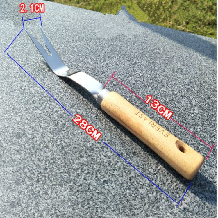Ferramenta para Remover Ervas Daninhas com Cabo de Madeira e Aço Inoxidável Grosso, Ferramenta para Remover Raízes com Cabo de Madeira