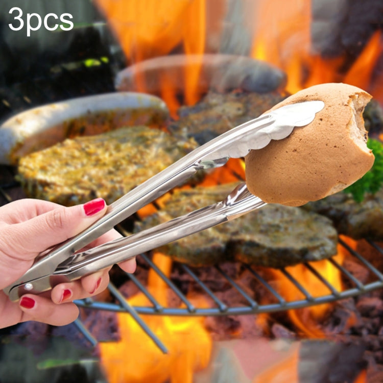 3 Unidades de Pinças para Alimentos em Aço Inoxidável de 9 polegadas, Pinça para Pão e Churrasco, Ferramentas para Cozinhar