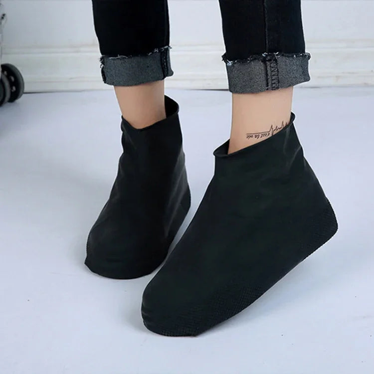 2 Pares de Capa de Sapato Impermeável, Capa de Chuva Antiderrapante Reutilizável com Palmilha de Silicone, Capa para Sapatos Antiderrapante, L