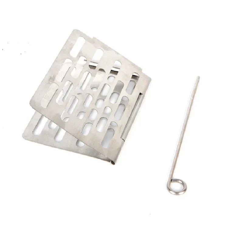 Grelha de Barbecue Dobrável em Aço Inoxidável Acessórios Portáteis para Piquenique BBQ, S 15x10.3CM, M 22.6x15.8CM, L 35.8x20CM