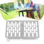 Grelha de Barbecue Dobrável em Aço Inoxidável Acessórios Portáteis para Piquenique BBQ, S 15x10.3CM, M 22.6x15.8CM, L 35.8x20CM