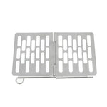 Grelha de Barbecue Dobrável em Aço Inoxidável Acessórios Portáteis para Piquenique BBQ, S 15x10.3CM, M 22.6x15.8CM, L 35.8x20CM
