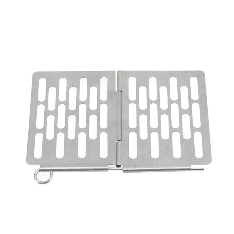 Grelha de Barbecue Dobrável em Aço Inoxidável Acessórios Portáteis para Piquenique BBQ, S 15x10.3CM, M 22.6x15.8CM, L 35.8x20CM