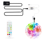 Tira de Luz LED de Ambiente Colorida RGB 5050 com Controlo de Som por Bluetooth para Roupa Inteligente, Não Impermeável, com Comando de 24 Teclas, 5M 150 LEDs, 5M 300 LEDs, 10M 300 LEDs, 10M 600 LEDs, 15M 450 LEDs, 15M 270 LEDs, 20M 360 LEDs, 30M 540 LEDs