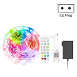 Tira de Luz LED de Ambiente Colorida RGB 5050 com Controlo de Som por Bluetooth para Roupa Inteligente, Não Impermeável, com Comando de 24 Teclas, 5M 150 LEDs, 5M 300 LEDs, 10M 300 LEDs, 10M 600 LEDs, 15M 450 LEDs, 15M 270 LEDs, 20M 360 LEDs, 30M 540 LEDs