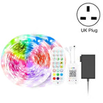 Tira de Luz LED de Ambiente Colorida RGB 5050 com Controlo de Som por Bluetooth para Roupa Inteligente, Não Impermeável, com Comando de 24 Teclas, 5M 150 LEDs, 5M 300 LEDs, 10M 300 LEDs, 10M 600 LEDs, 15M 450 LEDs, 15M 270 LEDs, 20M 360 LEDs, 30M 540 LEDs