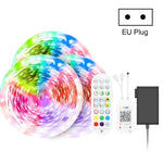 Tira de Luz LED de Ambiente Colorida RGB 5050 com Controlo de Som por Bluetooth para Roupa Inteligente, Não Impermeável, com Comando de 24 Teclas, 5M 150 LEDs, 5M 300 LEDs, 10M 300 LEDs, 10M 600 LEDs, 15M 450 LEDs, 15M 270 LEDs, 20M 360 LEDs, 30M 540 LEDs