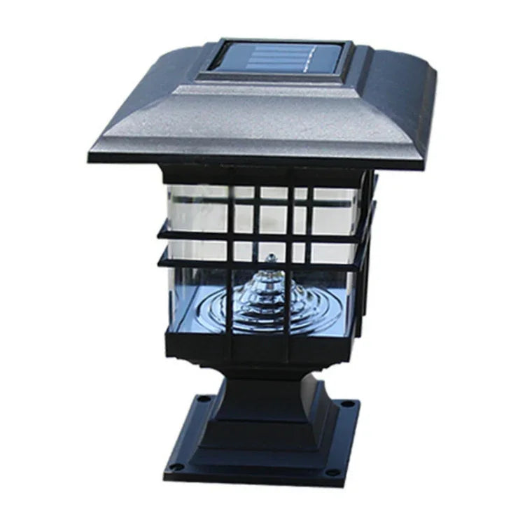 Luz de pilar solar exterior impermeável, lâmpada decorativa para jardim, relvado e parede