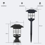 Luz de pilar solar exterior impermeável, lâmpada decorativa para jardim, relvado e parede