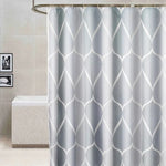 Cortina de Duche Impermeável Casa de Banho Cortinas de Banho Geométricas Cinza Claro, 80x200cm, 100x200cm, 120x180cm, 200x180cm