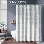 Cortina de Duche Impermeável Casa de Banho Cortinas de Banho Geométricas Cinza Claro, 80x200cm, 100x200cm, 120x180cm, 200x180cm