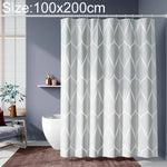 Cortina de Duche Impermeável Casa de Banho Cortinas de Banho Geométricas Cinza Claro, 80x200cm, 100x200cm, 120x180cm, 200x180cm