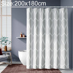 Cortina de Duche Impermeável Casa de Banho Cortinas de Banho Geométricas Cinza Claro, 80x200cm, 100x200cm, 120x180cm, 200x180cm