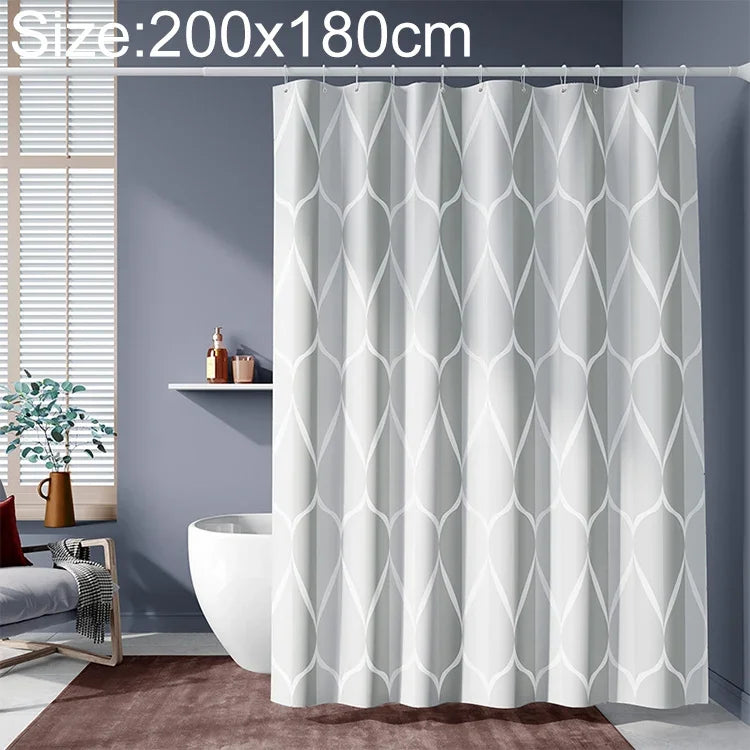 Cortina de Duche Impermeável Casa de Banho Cortinas de Banho Geométricas Cinza Claro, 80x200cm, 100x200cm, 120x180cm, 200x180cm