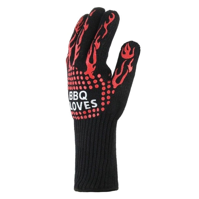 Luvas resistentes ao calor, alta temperatura, para cozinha, forno, churrasco, luvas para grelha, vermelho BBQ, vermelho tocha