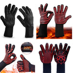 Heat-resistant High Temperature Fire Resistance Cooking Baking Barbecue Grill Gloves, Red BBQ, Red Torch