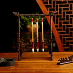 Suporte de Pincel de Pendurador para Pincel Chinês de Madeira, 6 Penduradores, Material de Caligrafia com 12 Pinos, Pendurador