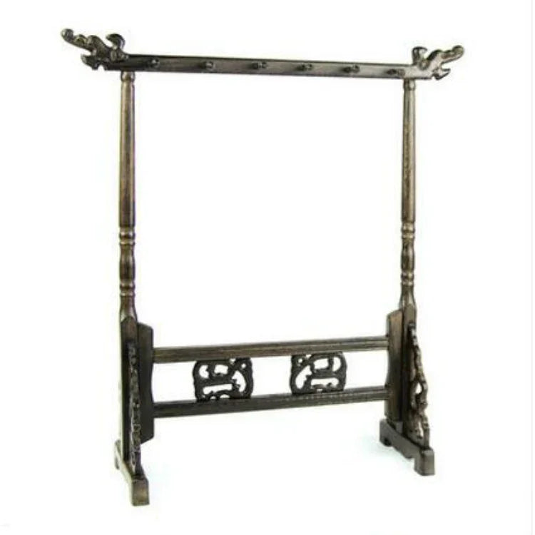 Suporte de Pincel de Pendurador para Pincel Chinês de Madeira, 6 Penduradores, Material de Caligrafia com 12 Pinos, Pendurador