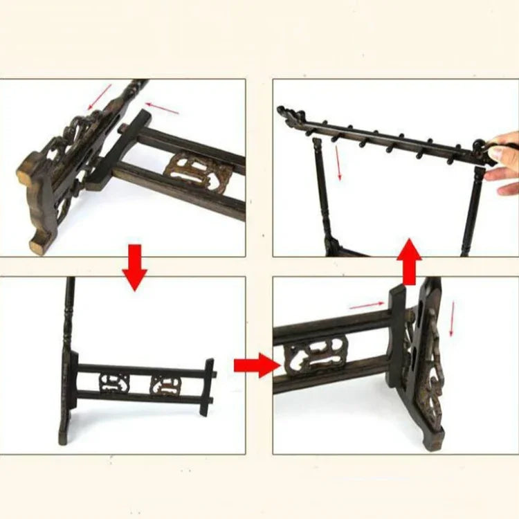 Suporte de Pincel de Pendurador para Pincel Chinês de Madeira, 6 Penduradores, Material de Caligrafia com 12 Pinos, Pendurador