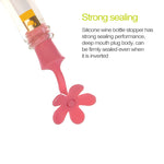 5 peças de rolha de silicone para vinho, rolha para cerveja em forma de flor, 5 peças em forma de flor (verde), 5 peças em forma de flor (roxo), 5 peças em forma de flor (vermelho), 5 peças em forma de flor (azul)
