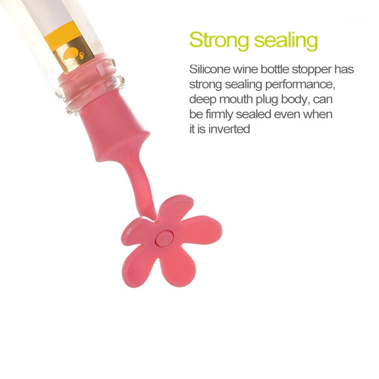 5 peças de rolha de silicone para vinho, rolha para cerveja em forma de flor, 5 peças em forma de flor (verde), 5 peças em forma de flor (roxo), 5 peças em forma de flor (vermelho), 5 peças em forma de flor (azul)