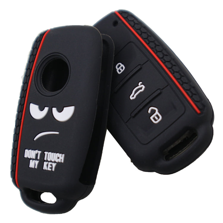 Do not Touch My Key Style Silicone Car Key Cover for Volkswagen Jetta Polo Passat Skoda Tiguan Golf, For Volkswagen Jetta Polo Passat Skoda Tiguan Golf