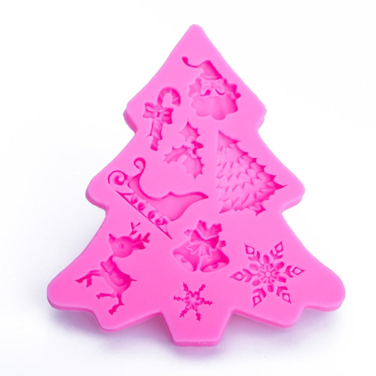 Molde de Silicone para Fondant em Forma de Árvore de Natal para Decoração de Bolos, Chocolate e Bolachas, Forma de Árvore de Natal