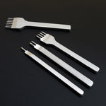 4 in 1 White Steel Diamond Boring Punching Stitching Tool DIY Leather Punch Tool Set, 3mm
