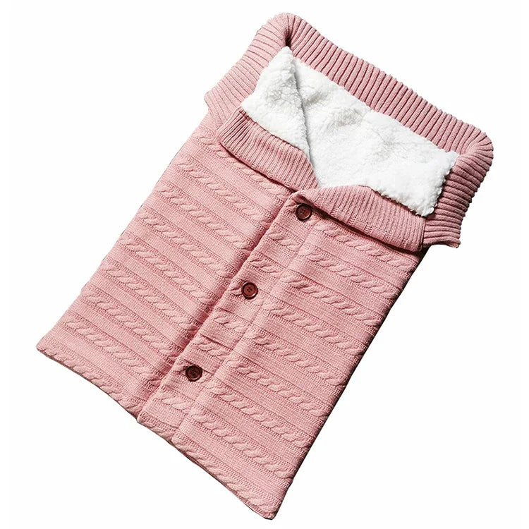Saco de Dormir para Recém-nascido em Algodão Macio e Quente Tricotado