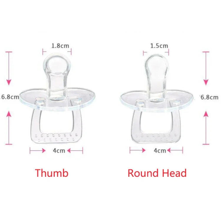 Produtos para Bebé Chupeta Transparente de Silicone Completa com Cabeça Redonda para Polegar, Polegar, Cabeça Redonda