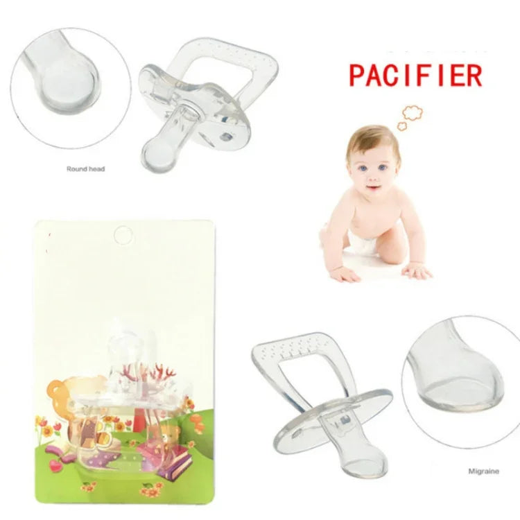 Produtos para Bebé Chupeta Transparente de Silicone Completa com Cabeça Redonda para Polegar, Polegar, Cabeça Redonda