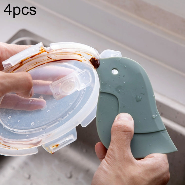4 Peças de Raspador Macio em Forma de Pinguim para Cozinha e Confeitaria