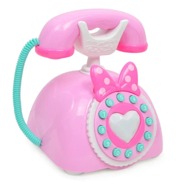 Brinquedo Musical Educativo Infantil com Telefone Retro Simulado, Luz e Música, Puzzle de Educação Precoce