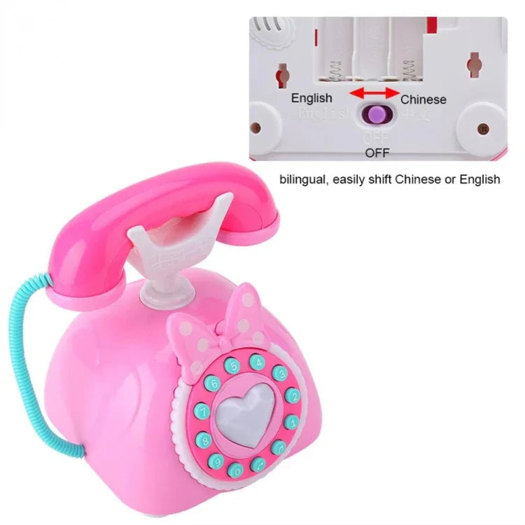 Brinquedo Musical Educativo Infantil com Telefone Retro Simulado, Luz e Música, Puzzle de Educação Precoce