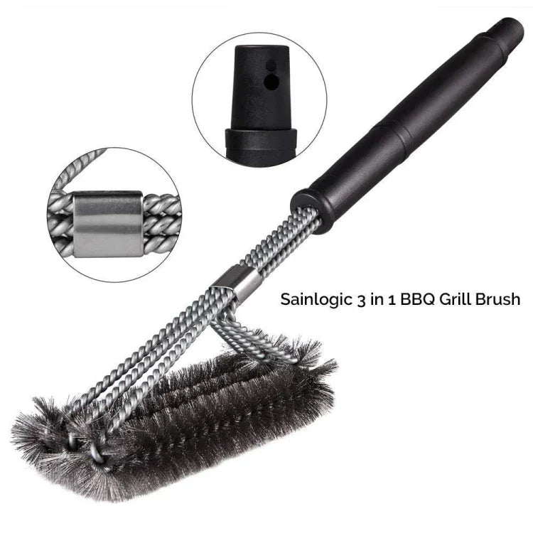 Escova de Fio para Limpeza de Grelhador Grande para Churrasco, Comprimento: 44cm